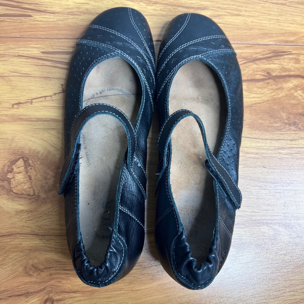 Taos Step It Up Mary Jane Flats Size 6.5 US 37 EU Leather Black Comfort - Picture 3 of 12